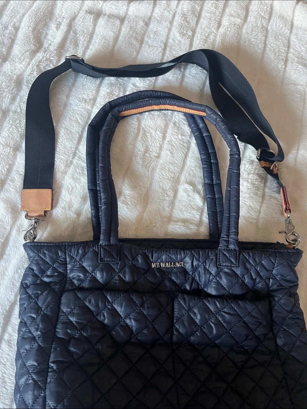 MZ Wallace Quilted Navy Tote